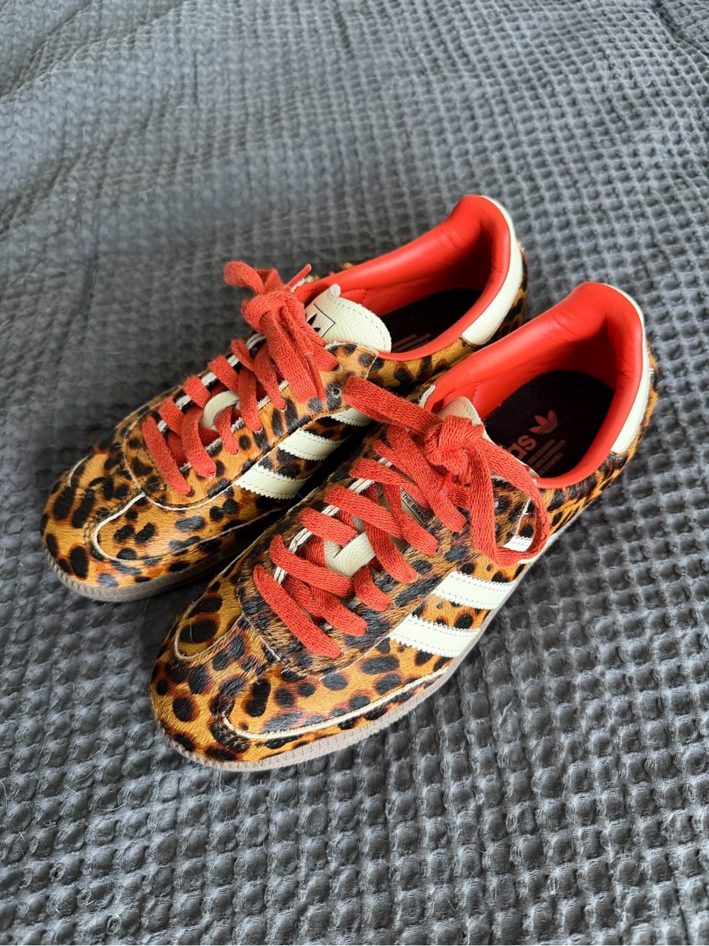 adidas Leopard Print Sneakers with Red and Cream Accents